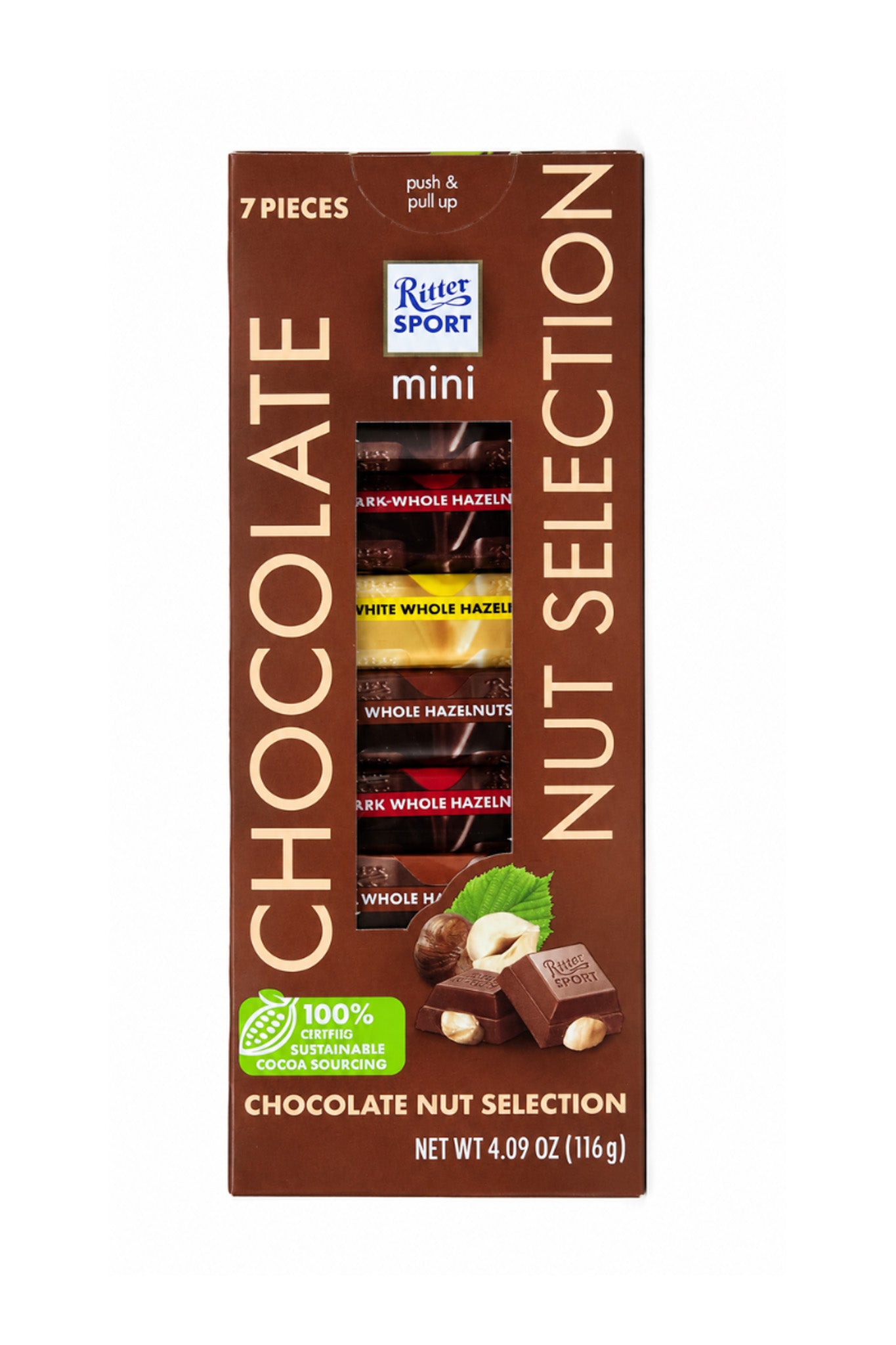 Ritter Sport Mini Nut Selection tower front, 4.09 oz
