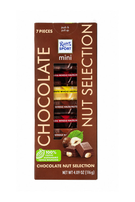 Ritter Sport Mini Nut Selection tower front, 4.09 oz