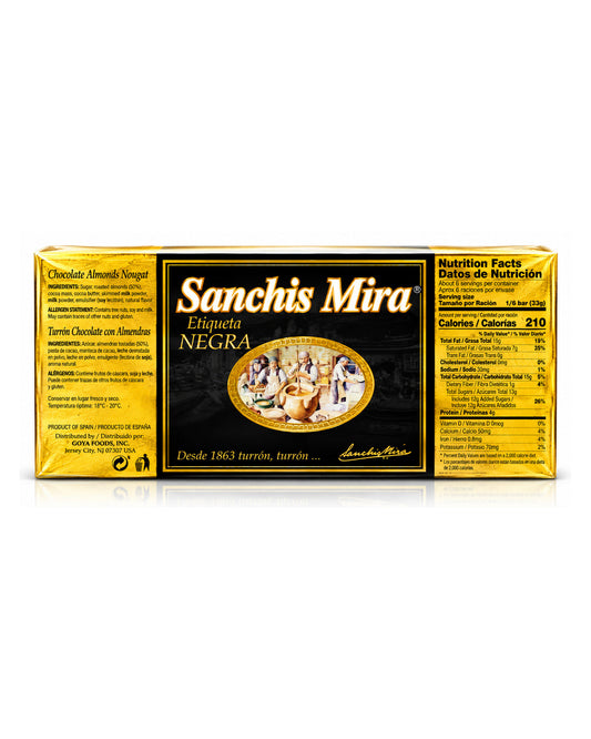 Sanchis Mira No Sugar Added Almond Brittle Nougat – Spanish Turrón Imperial 7 oz (200 g)