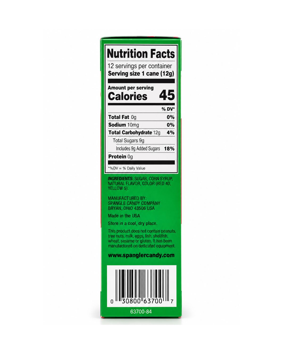 spangler red white candy canes 5 3 oz — back